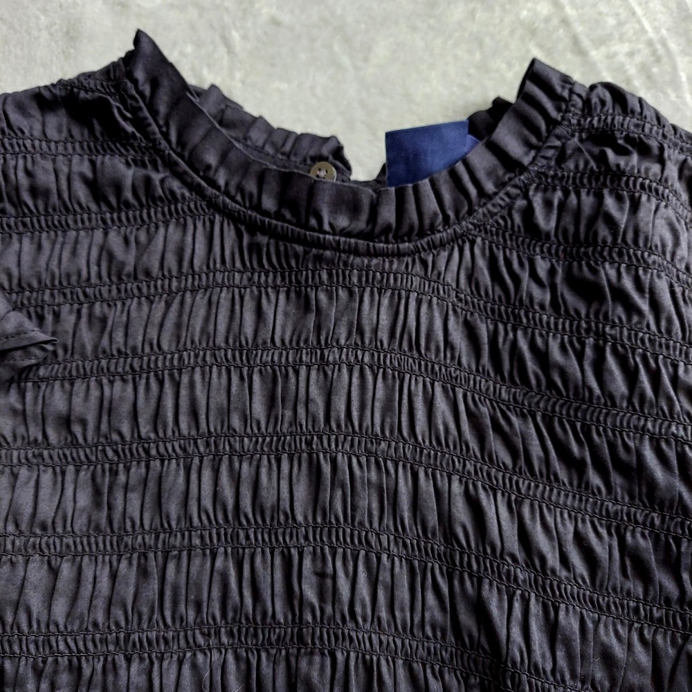 GAP Womens Dress S Smocked Ruffle Gothic Witchy Vampy Grunge Goth Cottagecore - Picture 5 of 14